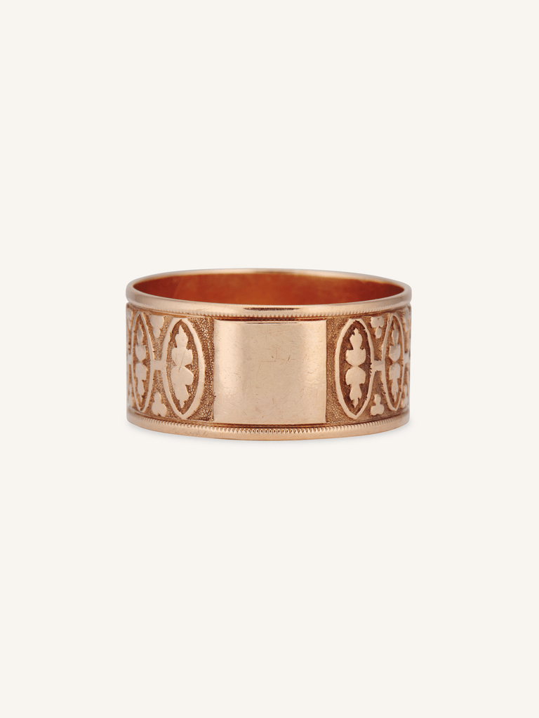 Victorian Engraved Rose Gold Antique Band