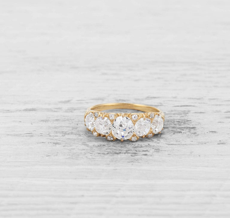 VICTORIAN FIVE-STONE DIAMOND RING
