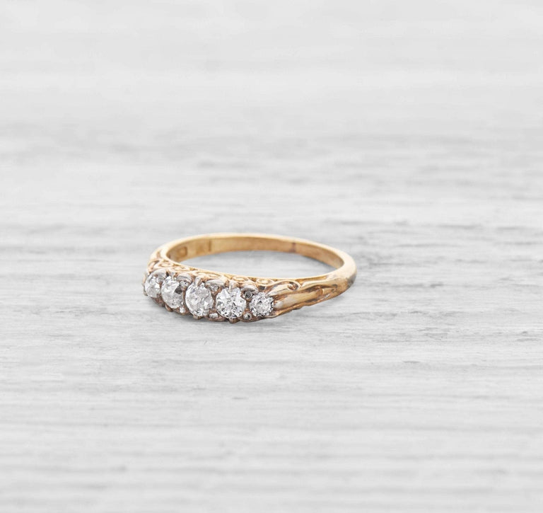 VICTORIAN FIVE STONE DIAMOND WEDDING BAND