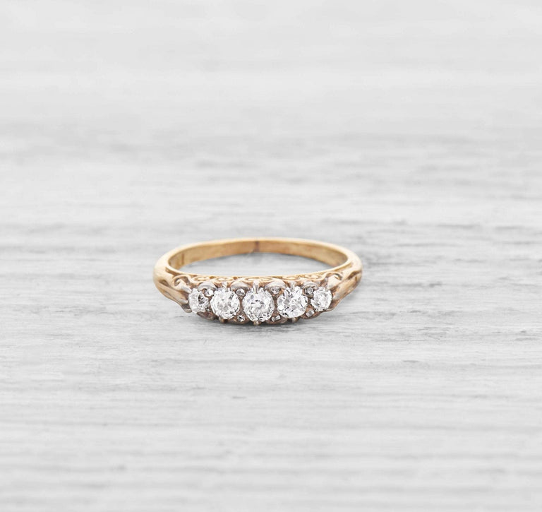 VICTORIAN FIVE STONE DIAMOND WEDDING BAND