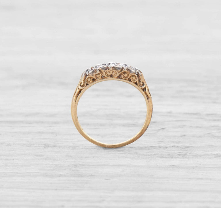 VICTORIAN FIVE STONE DIAMOND WEDDING BAND