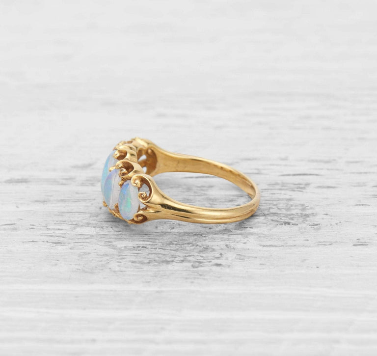 VICTORIAN FIVE STONE OPAL RING