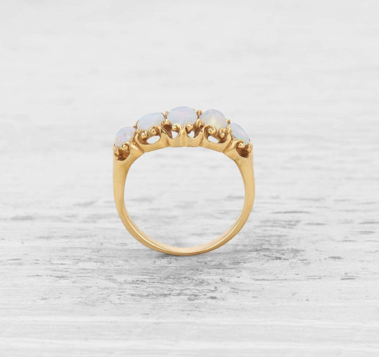 VICTORIAN FIVE STONE OPAL RING