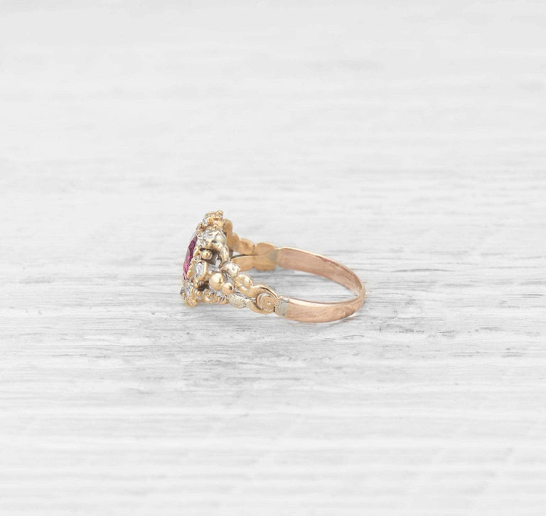 VICTORIAN GARNET AND DIAMOND RING
