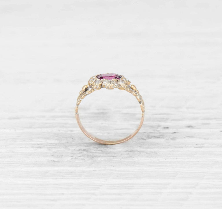 VICTORIAN GARNET AND DIAMOND RING