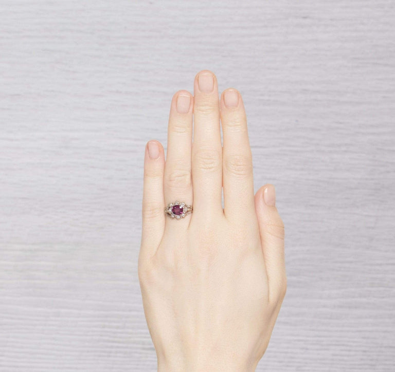 VICTORIAN GARNET AND DIAMOND RING