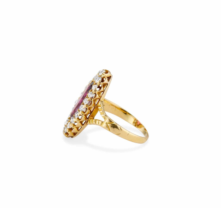 Victorian Garnet & Diamond Dinner Ring, England