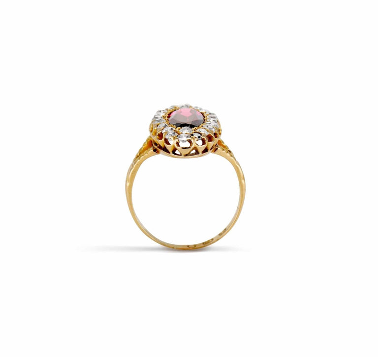 Victorian Garnet & Diamond Dinner Ring, England