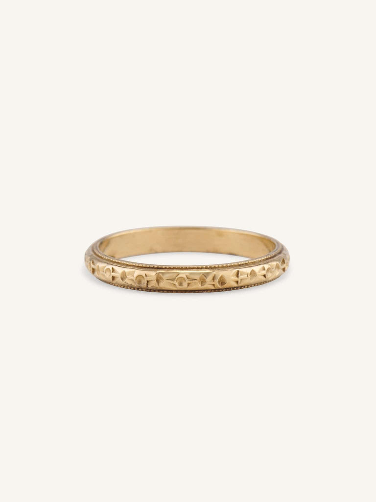 Victorian Gold Engraved Antique Wedding Band