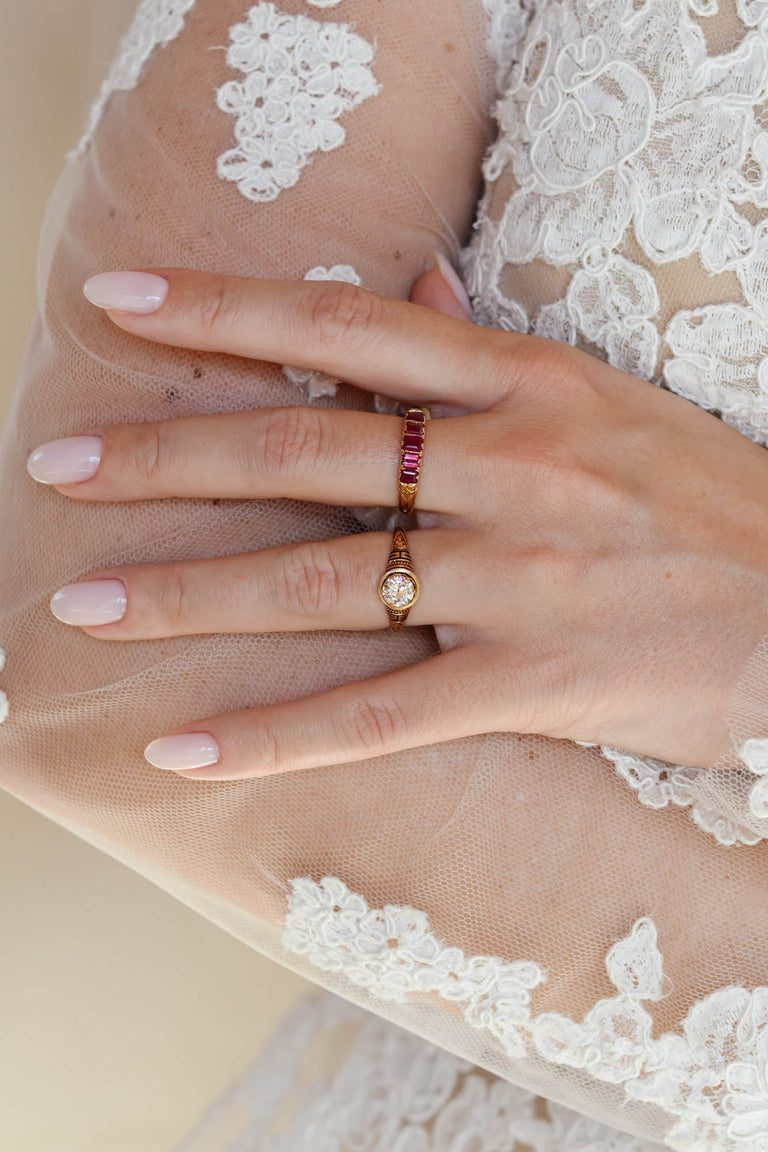 Victorian Greek Revival .84 Carat Old European Cut Diamond Antique Engagement Ring