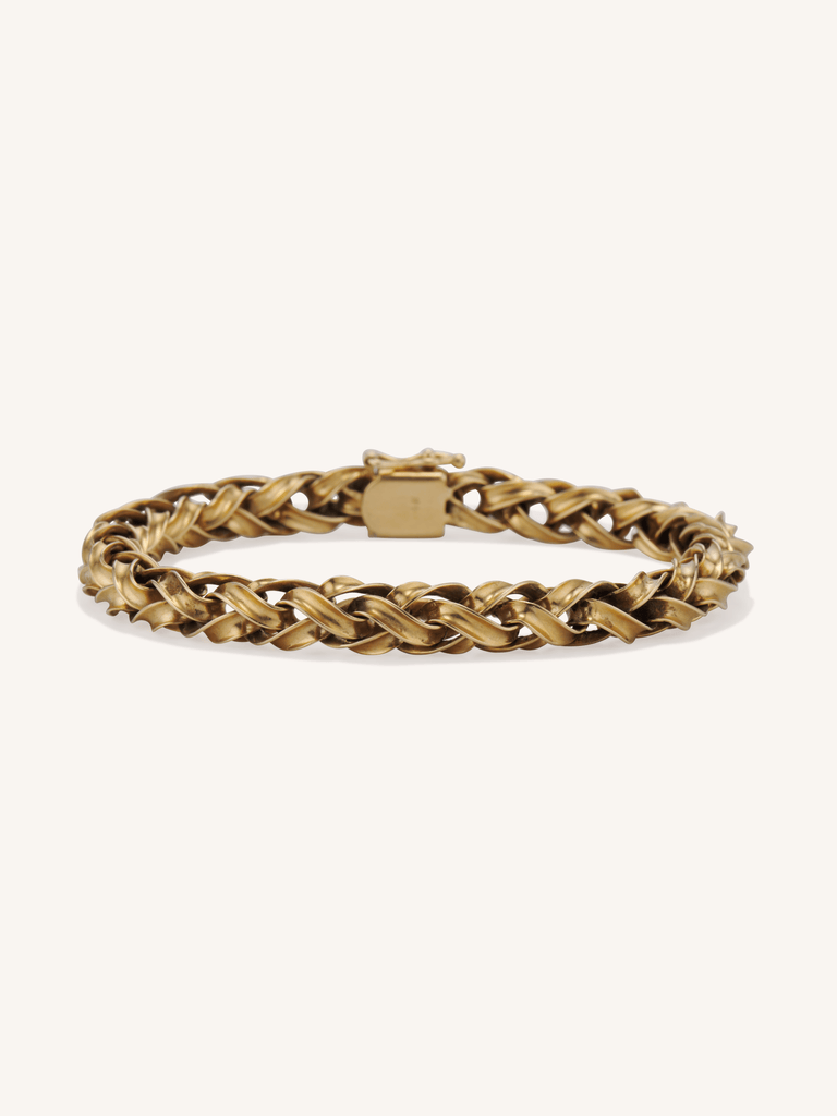 Victorian Men’s 14K Gold Woven Link Bracelet | Antique c.1880s–1890s
