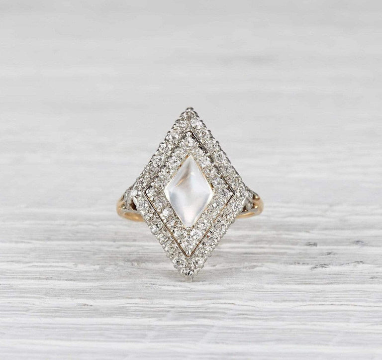 Victorian Moonstone and Diamond Ring