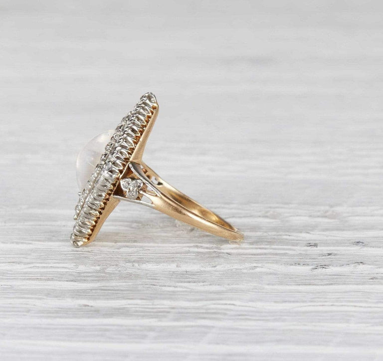 Victorian Moonstone and Diamond Ring