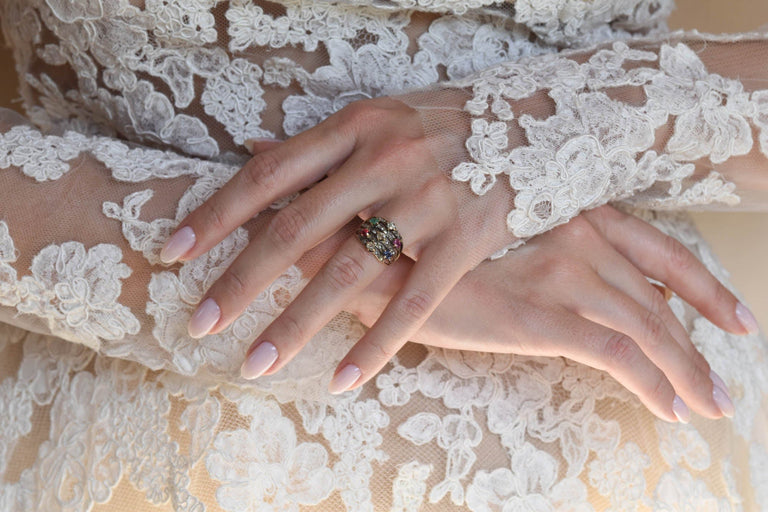 Victorian Multi-Gem Antique Cocktail Ring