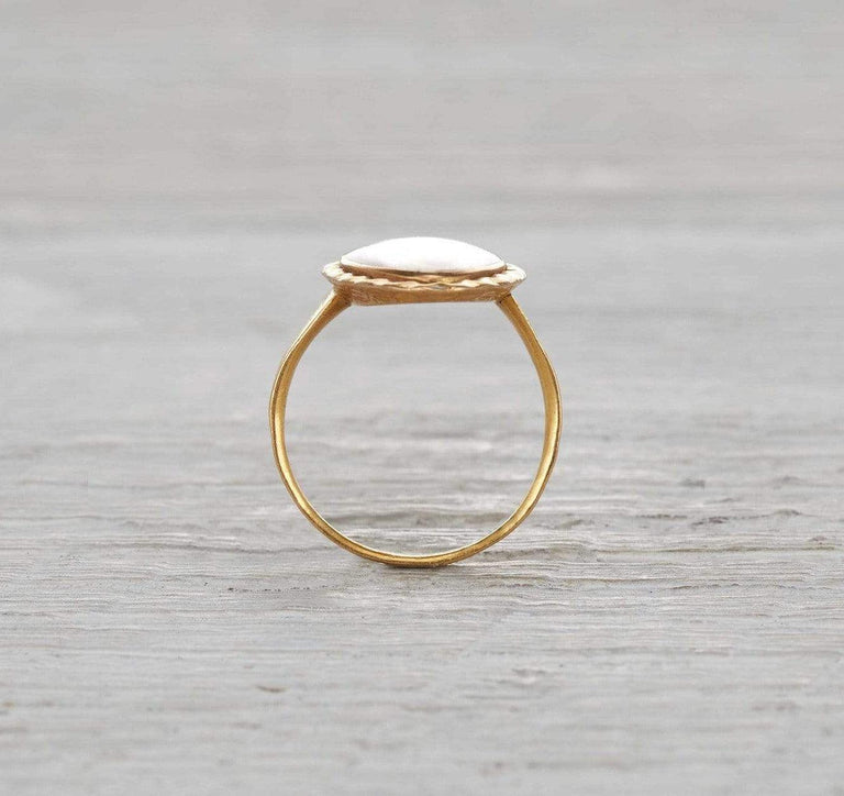 Victorian Navette Urn Motif Mourning Ring