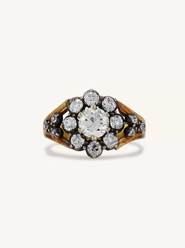Victorian Old European Cut Diamond Cluster Ring