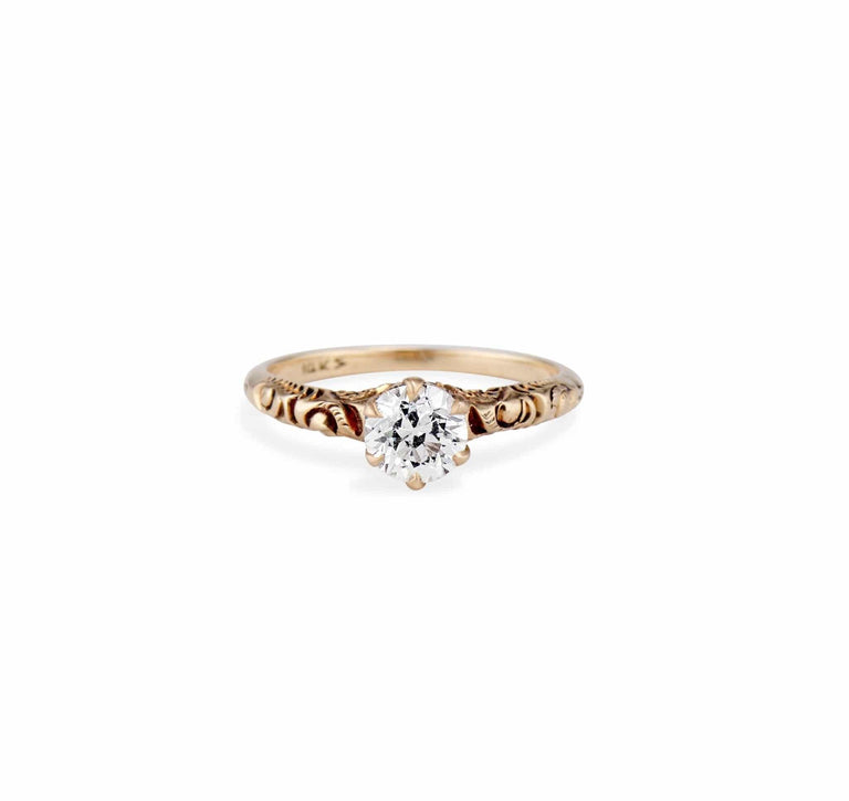 Victorian Old European Cut Diamond Solitaire Engagement Ring