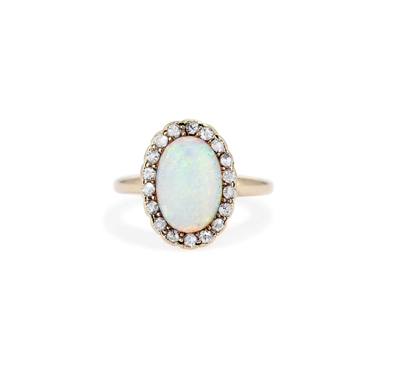 Victorian Opal & Diamond Cluster