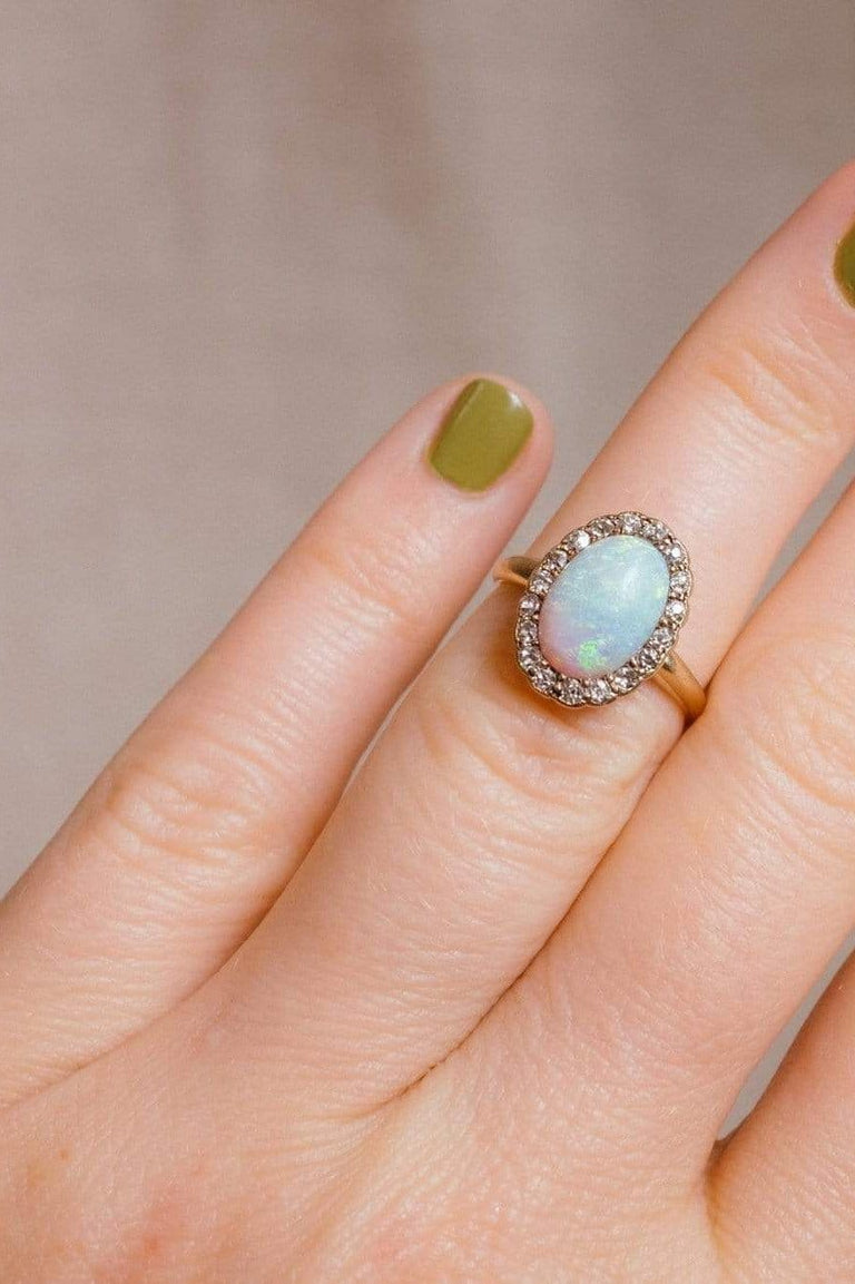 Victorian Opal & Diamond Cluster