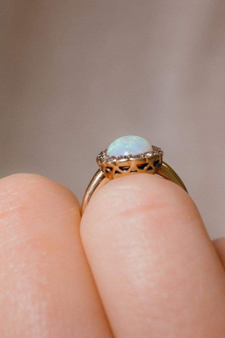 Victorian Opal & Diamond Cluster