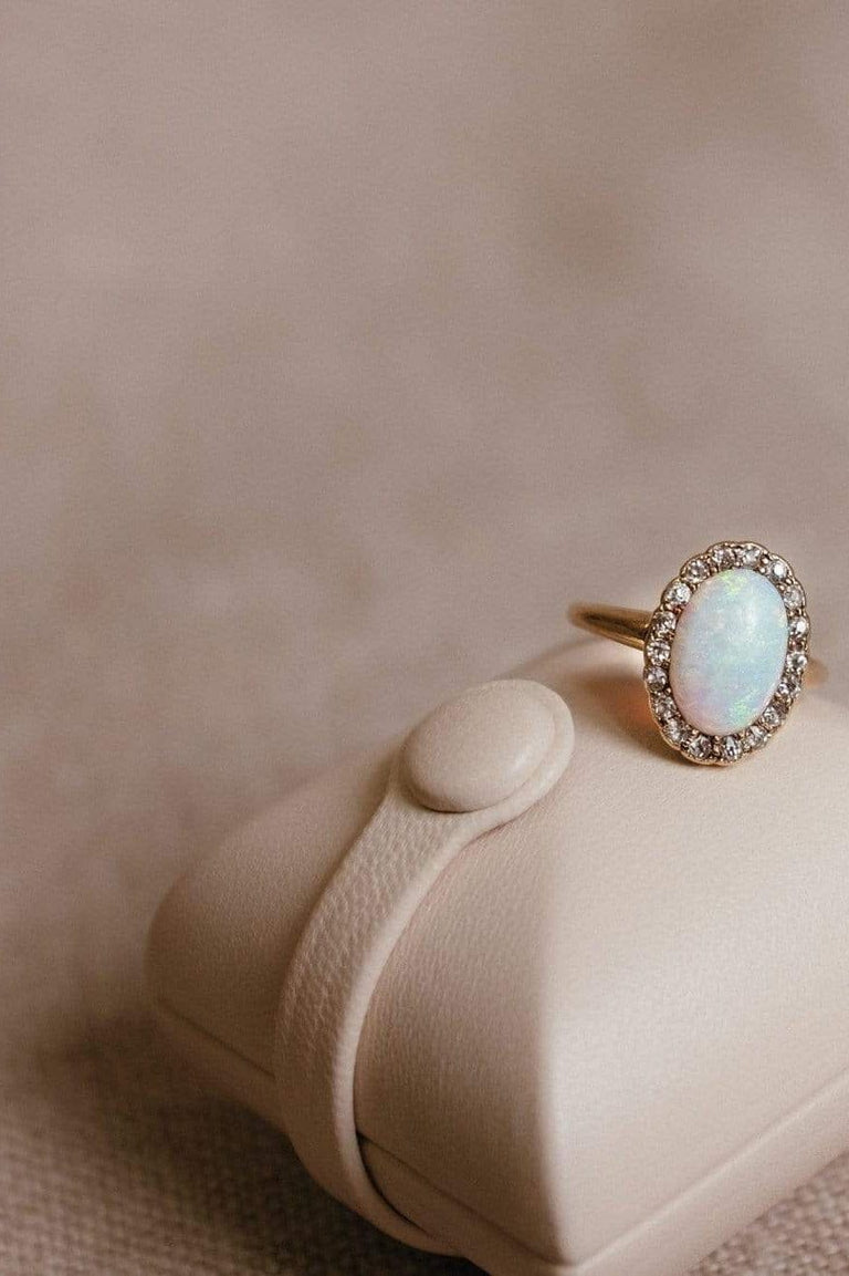 Victorian Opal & Diamond Cluster