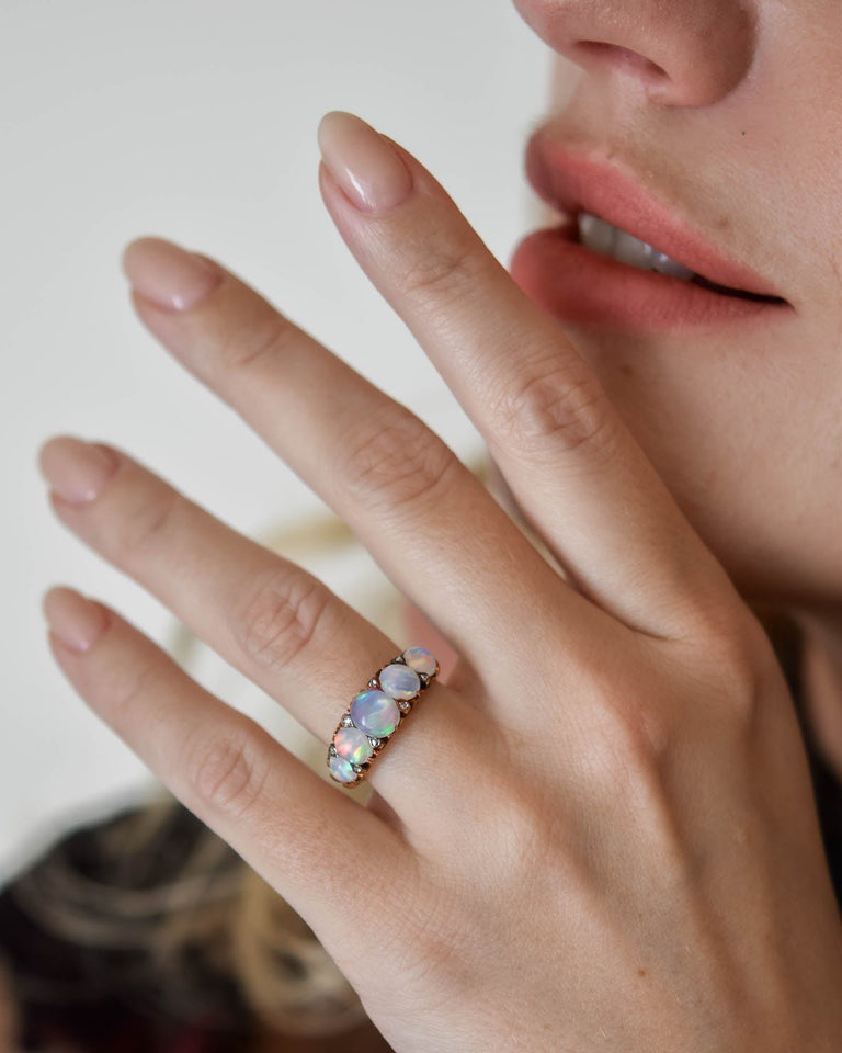 Victorian Opal Opal Engagement Ring Antique Victorian Opal Rose
