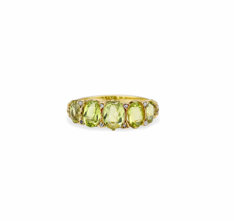 Victorian Peridot and Diamond Half Band
