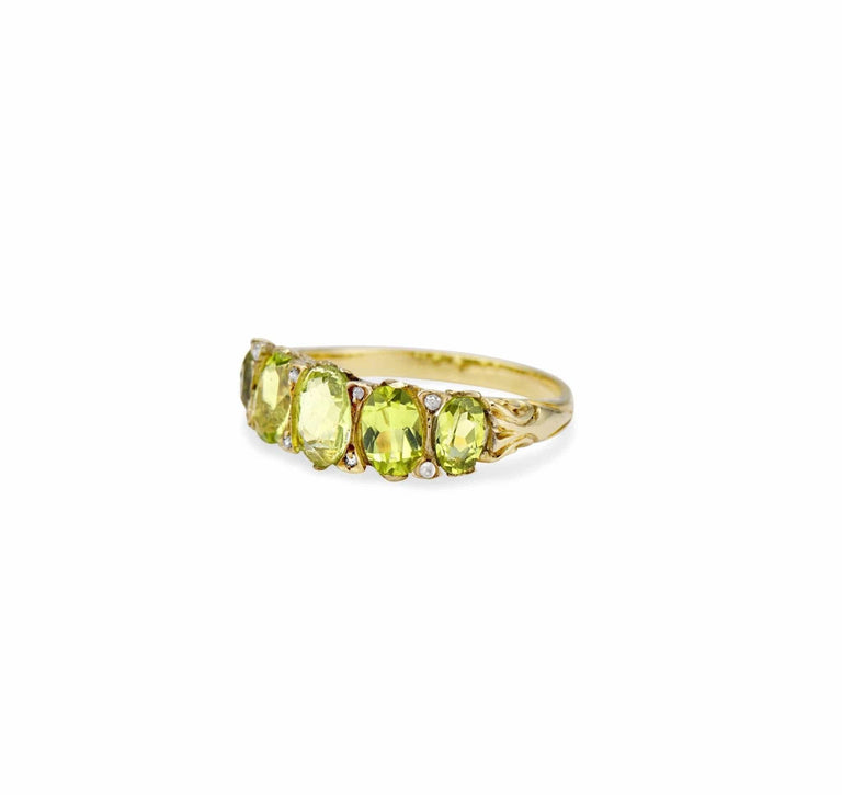 Victorian Peridot and Diamond Half Band