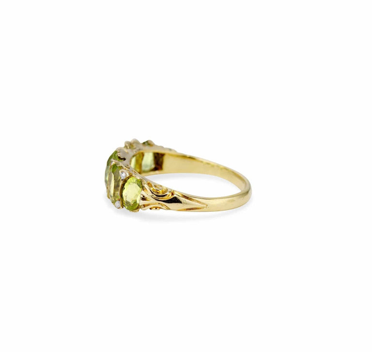 Victorian Peridot and Diamond Half Band