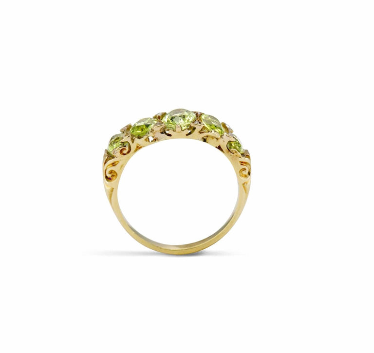 Victorian Peridot and Diamond Half Band