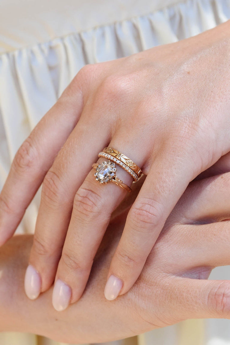 Victorian Rose Cut Diamond Cluster Ring