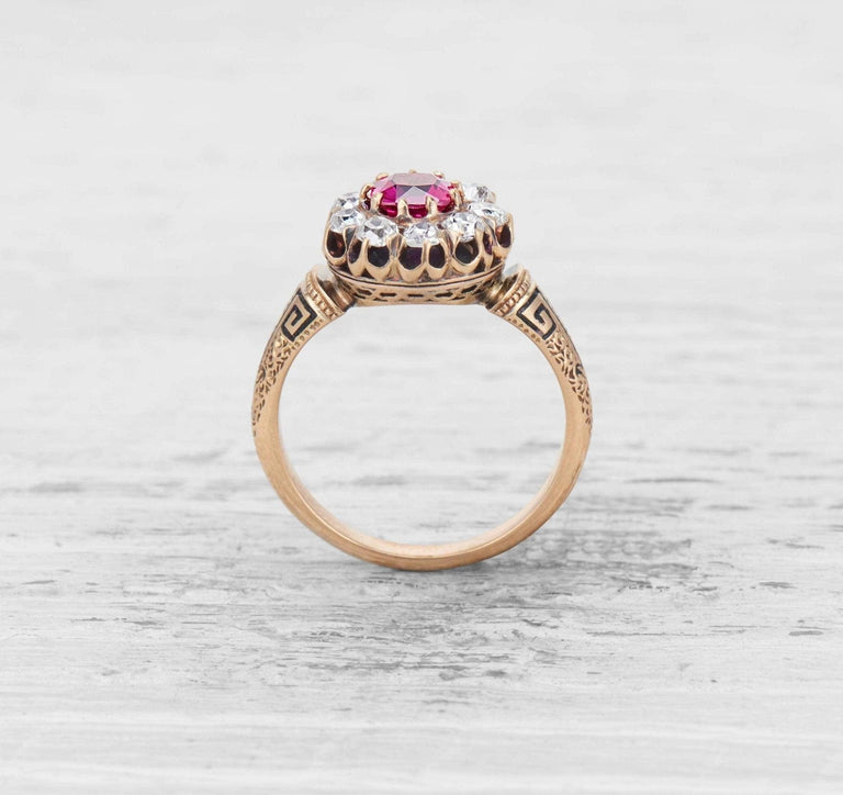 VICTORIAN RUBY AND DIAMOND ENGAGEMENT RING