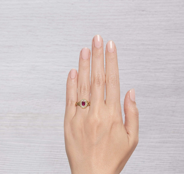 VICTORIAN RUBY AND DIAMOND ENGAGEMENT RING