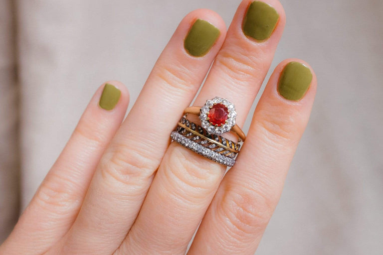 Victorian Ruby & Diamond Cluster