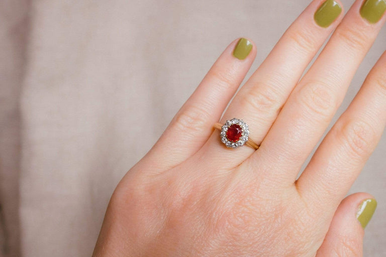 Victorian Ruby & Diamond Cluster