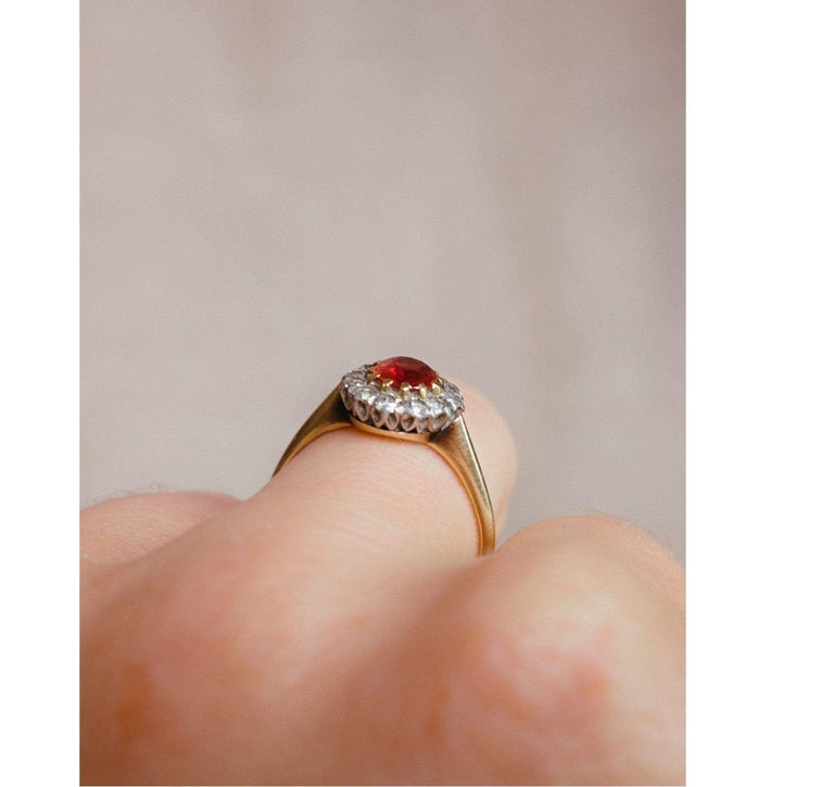 Victorian Ruby & Diamond Cluster
