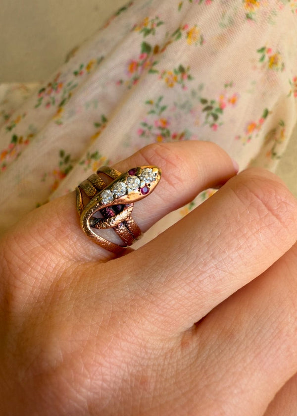 Victorian Ruby Diamond Gemset Antique Snake Ring – Erstwhile