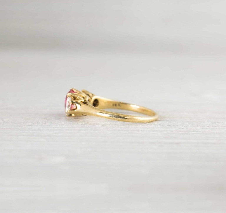 Victorian Ruby & Diamond Gold Engagement Ring