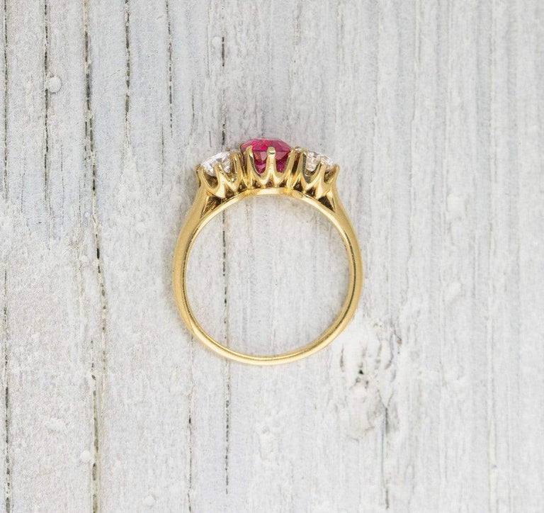 Victorian Ruby & Diamond Gold Engagement Ring