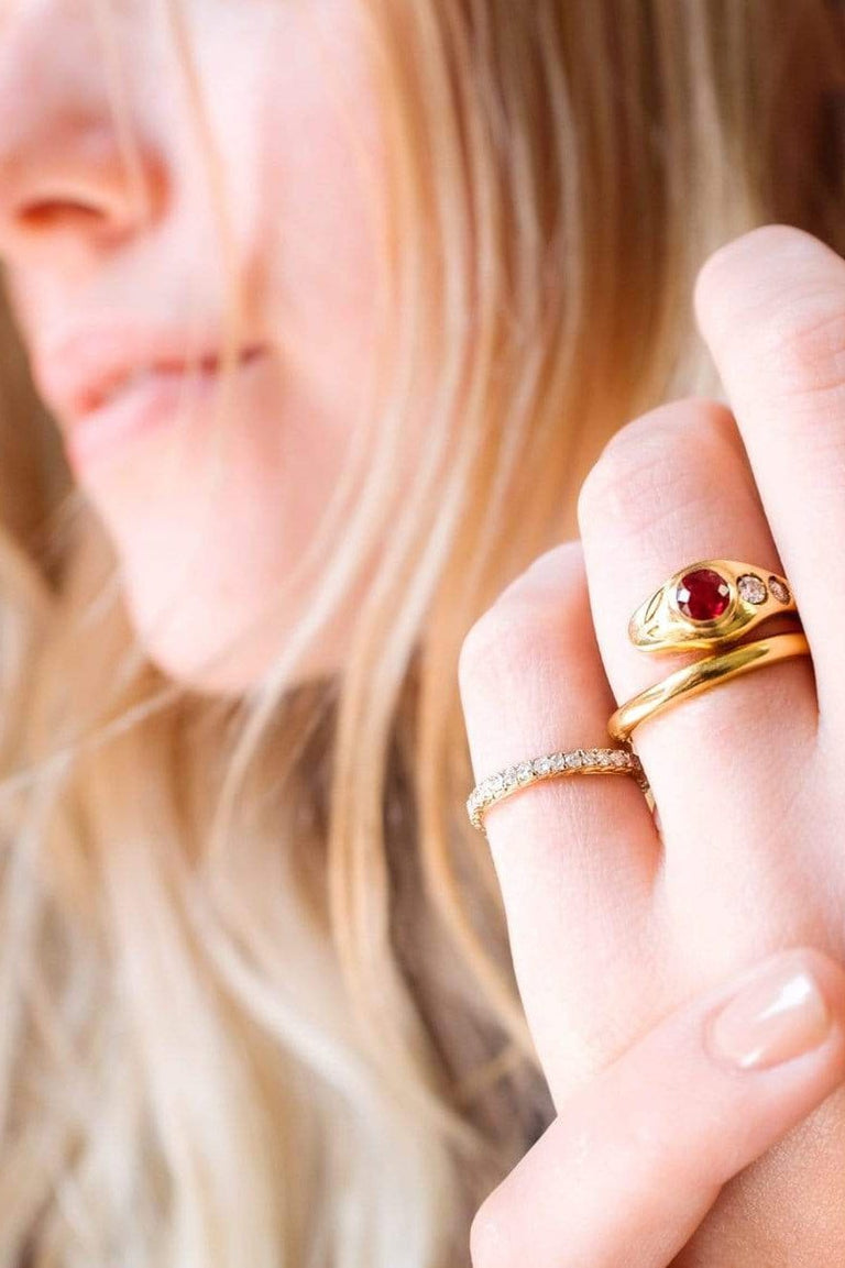 Victorian Ruby & Diamond Snake Ring