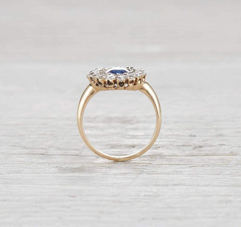 Victorian Sapphire and Diamond Cluster Ring