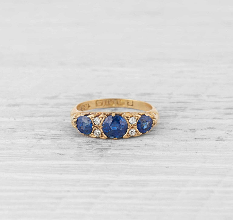 Victorian Sapphire and Diamond Ring