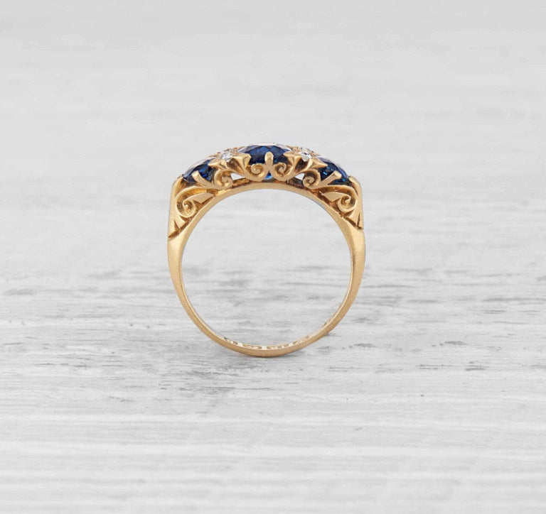 Victorian Sapphire and Diamond Ring