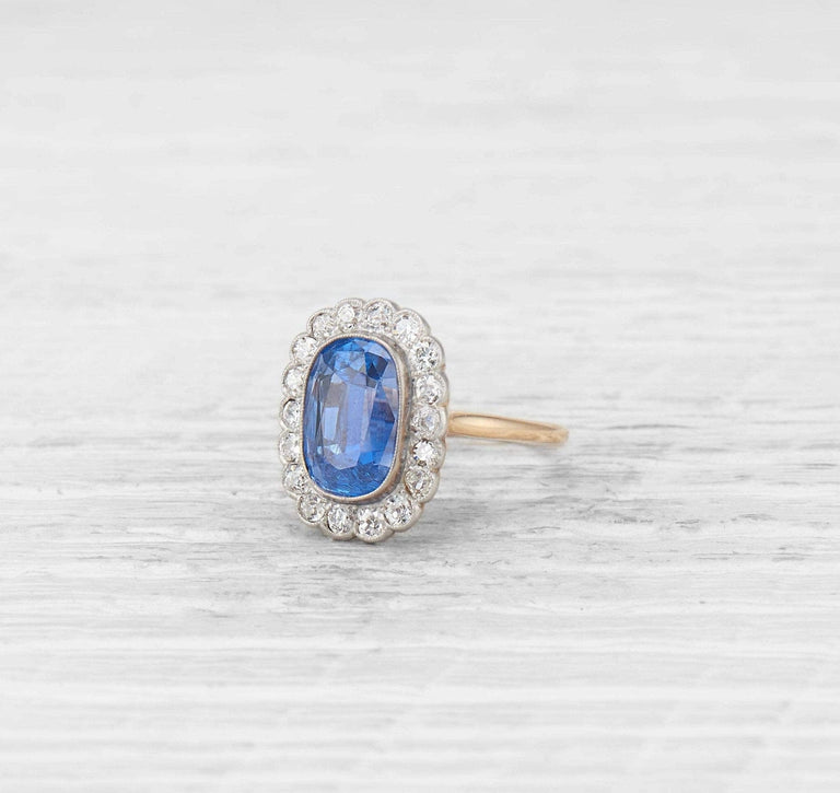 VICTORIAN SAPPHIRE AND DIAMOND RING