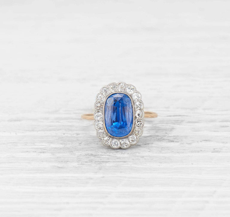 VICTORIAN SAPPHIRE AND DIAMOND RING