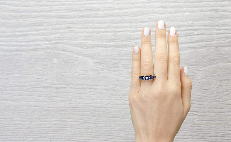 Victorian Sapphire and Gold Five Stone Engagement Ring