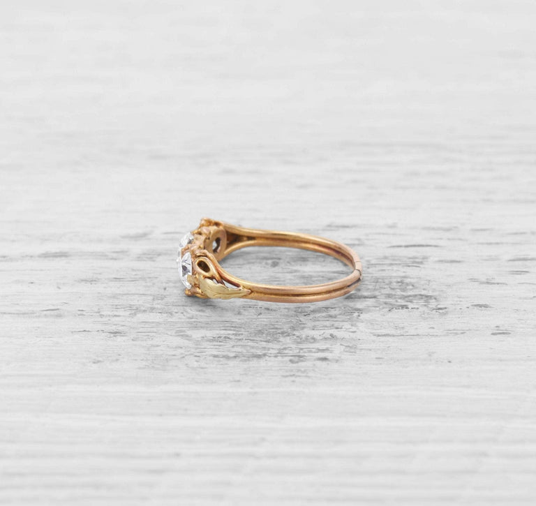 VICTORIAN THREE STONE DIAMOND ENGAGEMENT RING