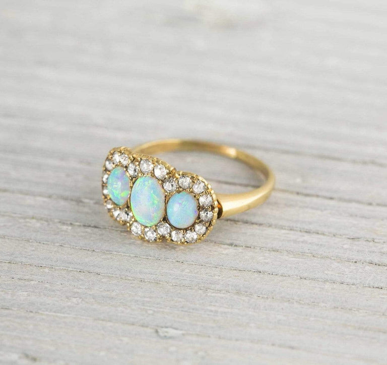 Victorian Three Stone Opal Ring