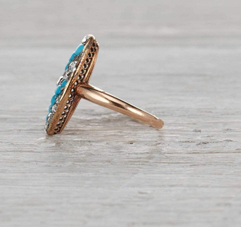 Victorian Turquoise and Diamond Ring