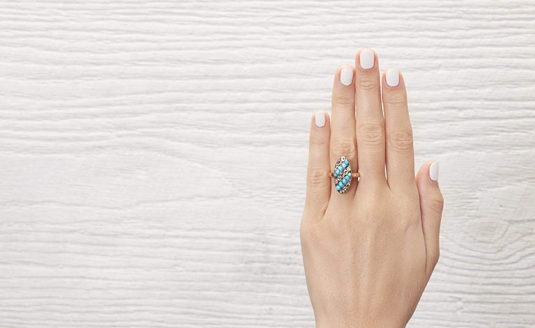 Victorian Turquoise and Diamond Ring